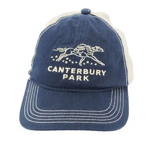 District Canterbury Park‎ Horse Racing Trucker Hat Navy Blue Snapback Cap Mesh